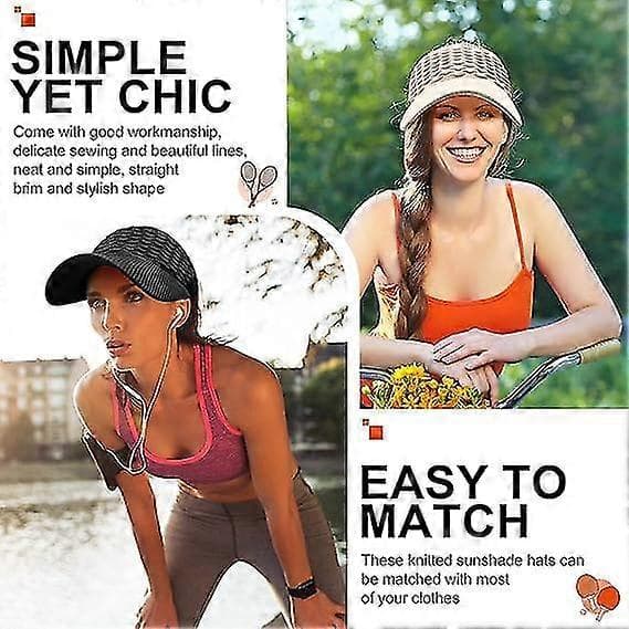 3 stk. solskærmshat til kvinder, elastisk sportshat Set 1