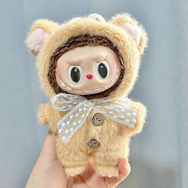 Mini Plysdukke Tøj Outfit Tilbehør Til Labubu V1 V2 Idol Dukker alfabet Tøj Gave 8