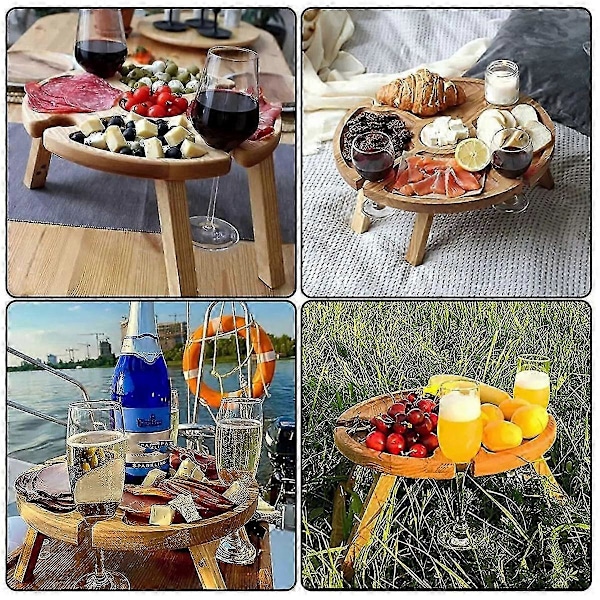 Bærbare borde og stole, snackborde, sammenklappelige picnicborde i træ, snackbakker, køkkenopbevaringsbeholdere