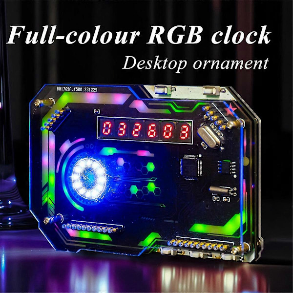 Digital Bordklokke Elektronisk DIY Kit Klokke Lodding Fabrikasjonssett Gaming Skrivebordsornament