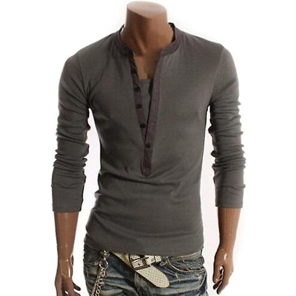 Polo med hög krage för män, enfärgad, smal, elastisk, tunn, pullover, vår, höst, underkläder, polotröja, herrstickad blus, baströja, topp Deep gray 4 XXL