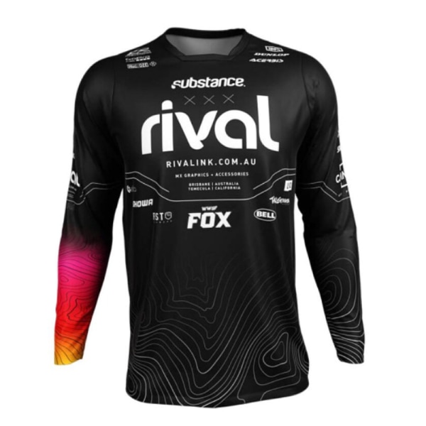 2023 nyt langærmet downhill tøj mountainbike ridebeklædning åndbar black XXXL
