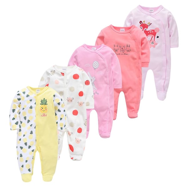 Våren Baby Pyjamas Flickor Pojkar Jumpsuit 117 % Bomull Andas Mjuk Jumpsuit Blue 3-6M