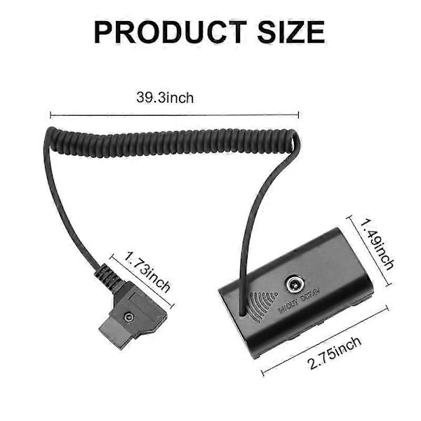 Strömadapterkabel för D-Tap-kontakt till NP-F Dummy-batteri för NP F550 F570 F770 NP F970