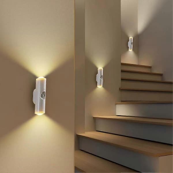LED bevegelsessensor nattlys RGB lader LED vegglys oppladbart, L8A8 RGB