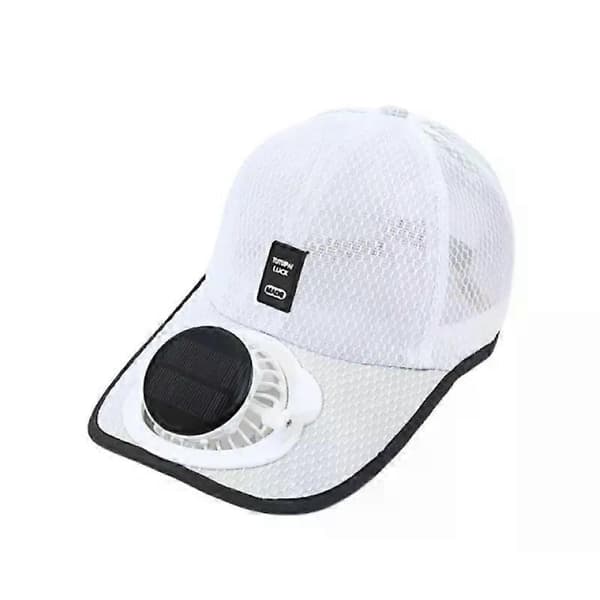 Soluppladdningsbar keps, USB-solcellsdriven hatt, baseballkeps 2026 Ny white