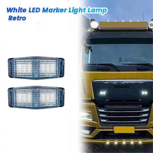 2 stk. LED Markeringslys Front Dobbel Brenner Indikatorlampe For Man Lastebil Front Grill Lys A