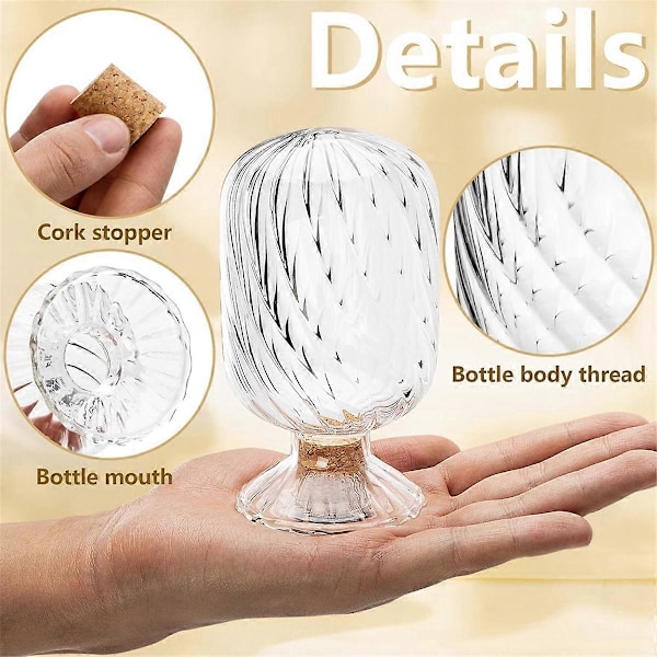 2 Set Helixformad Tändstickshållare, Glas Tändsticks-cloche för 4 tum