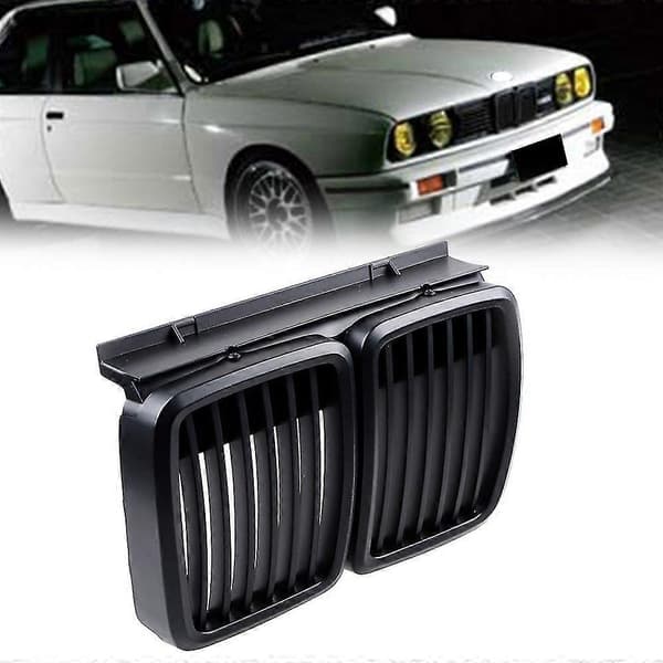 Front Grill Erstatning For E30 3-serie Frontpanser Støtfanger Grill Matt Svart 1982-1994