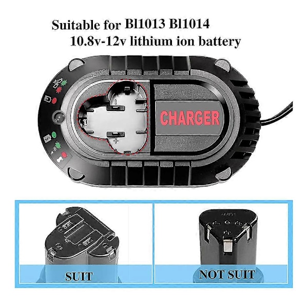 Batterioplader til BL1013 BL1014 10.8V-12V Lithium-Ion Batterier DC10WA Elektrisk Boremaskine Skruetrækker