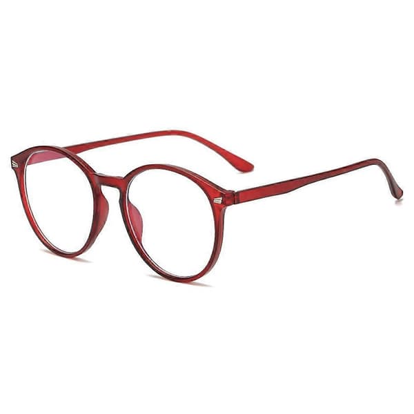 Vintage runde kantede computerbriller Unisex blålysblokerende briller Red Frame