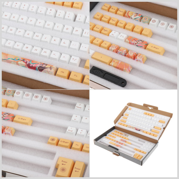 Søtt Katte Kablet Mekanisk Tastatur DIY Kit 64 Taster Hot-Swappable RGB Lyseffekt Dunhuang