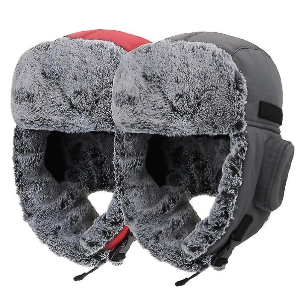 Vinter Ny Herre Trend Lei Feng Hatt Dame Plysj Fortykning Varm Ørebeskyttelse Utendørs Arbeid Fotturer Riding Kald Ski Tilpasning Dark Grey