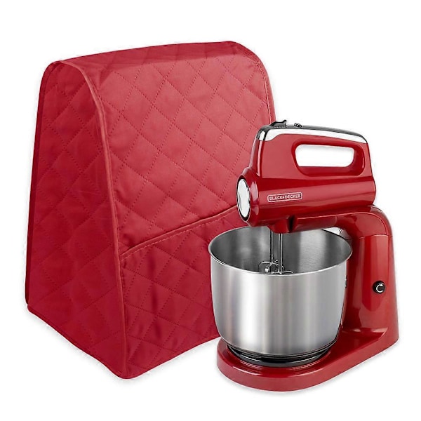Beskyttelsestrekk for kjøkkenmaskin, (Rød) Støvtrekk med lommer og oppbevaringspose for tilbehør til kjøkkenmaskin, Kompatibel med KitchenAid, Sunbeam, Cuisinart, Hamilton