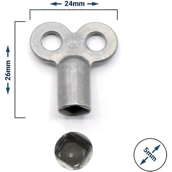 Patterin ilmausavain 5mm [5 kpl] Käsittelemätön painevalettu sinkkinen patterin ilmausavain