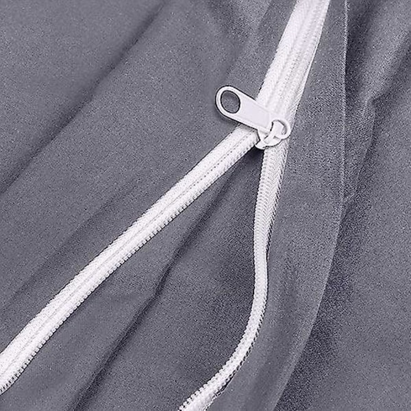 Grått Dynetrekk 220x260cm Med 2 Putetrekk 50x75cm - Sengesett 220x260cm - Myke Børstet Mikrofiber Dynetrekksett
