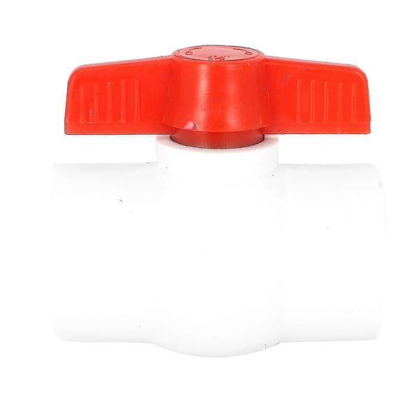 3x 50mm/2 tommer Slip Ends Vannkontroll PVC Kuleventil Hvit Rød-Yvan