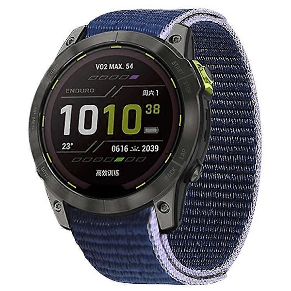 Kompatibel med Garmin Tactix 7 Pro / Fenix 7X / 6X Pro Erstatning Nylon Klokkereim 26mm Justerbar Borrelås Armbåndsrem Blue