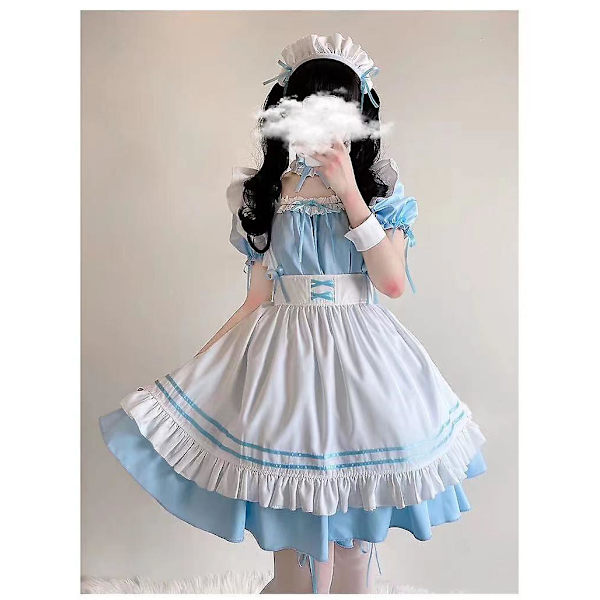 2022 Musta Söpö Lolita-piikatytön asu Tytöt Naiset Ihana Piika Cosplay-asu Animaatioesitys Japanilainen asu Mekko Vaatteet red wine M