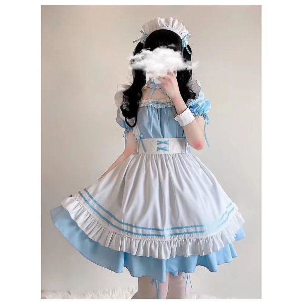 2022 Svart Söt Lolita Maid Kostymer Flickor Kvinnor Lovely Maid Cosplay Kostym Animation Show Japanese Outfit Klänning Kläder pink S