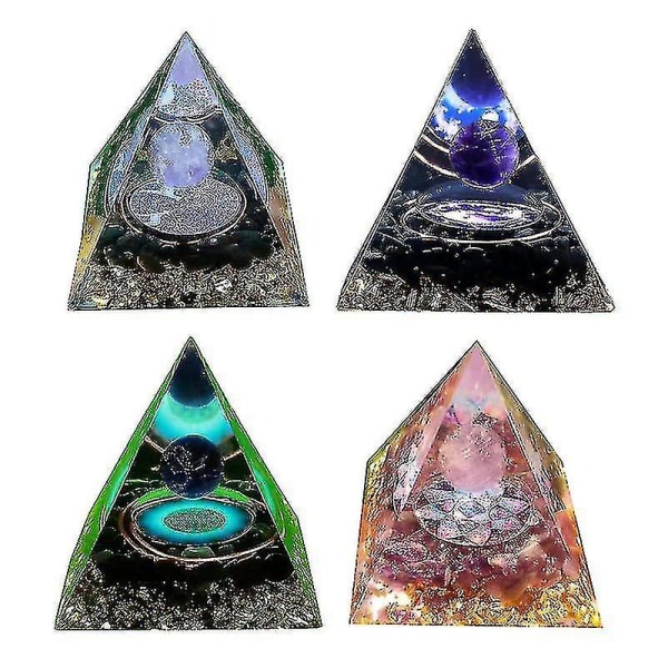 Pyramide Krystallstein Energi Generator Healing Naturlig Krystall Reiki Chakra 6-05