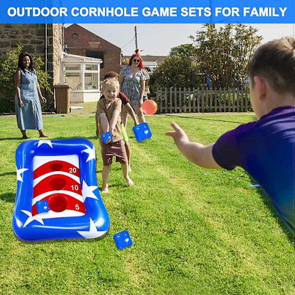 Uppblåsbar Pool Cornhole Set Kastspel, Poolleksaker för Barn Vuxna Utomhus Strandleksaker