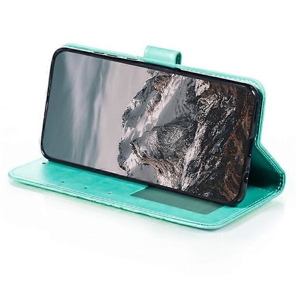 Kompatibel til Honor 200 Lite Etui PU Læder Mandala Præget Design Wallet Telefon Cover Green