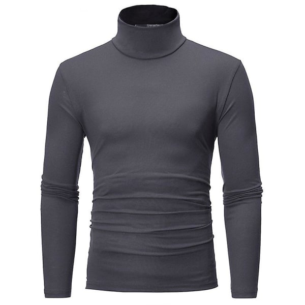 Polo med hög krage för män, enfärgad, smal, elastisk, tunn, pullover, vår, höst, underkläder, polotröja, herrstickad blus, baströja, topp Red wine 2 L