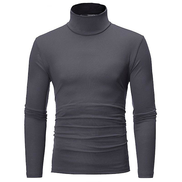 Rullekrave til mænd Ensfarvet Slim Elastisk Tynd Pullover Forår Efterår Undertøj Rullekrave Mænd Strik Bluse Base T-shirt Top ArmyGreen 2 M
