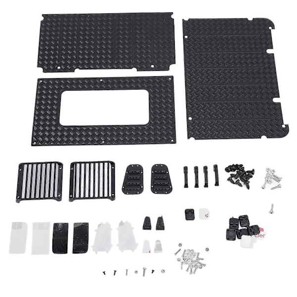 RC Crawler Biltillbehör Metall Plast Dekorativ RC Crawler Främre Ljusskydd Grill Dörrhandtag Backspeglar Set
