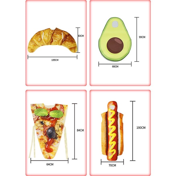 Voksen Sjov 3D Print Avocado Jordbær Kostumer Halloween Mad Pølse Mænd Kvinder Cosplay Kostume Karneval Fest Unisex Jumpsuit PD-1010