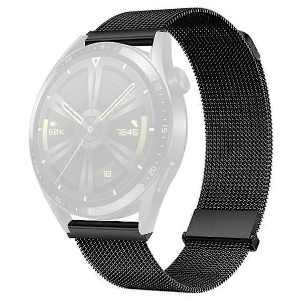 Yhteensopiva Huawei Watch GT 3 42mm / Samsung Galaxy Watch3 41mm 20mm magneettisen rannekkeen korvaavan rannekkeen kanssa Black