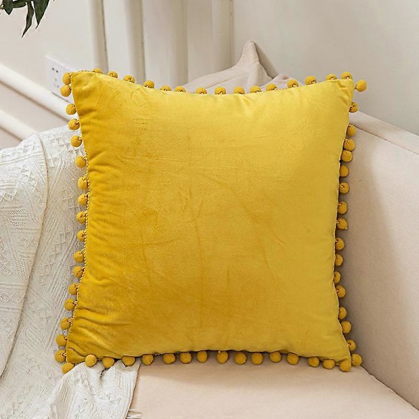 Sett med 3 Dekorative Putetrekk i Fløyel Sofaputevar 45X45CM (Lilla Gul Blå) Myk Komfortabel Dekorasjon Hjem Stue Soverom for Sofa