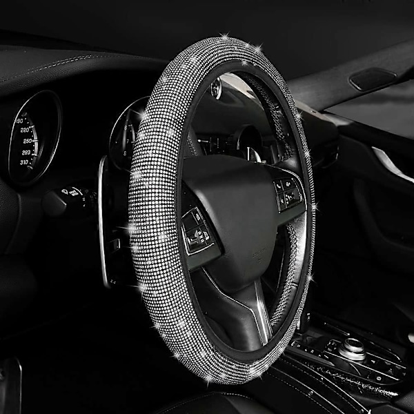 Bling Rattöverdrag, Diamantrattöverdrag för Kvinnor Universellt för Fordon/Bil/Auto/SUV, Diamantkristall Rattöverdrag för de Flesta