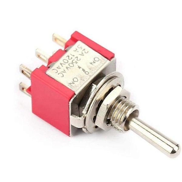 10 Stycken Växelströmbrytare PÅ-AV-PÅ 3-Positions Växelströmbrytare DPDT 6-Pin 6Mm 2A / 250VAC 5A / 120VA