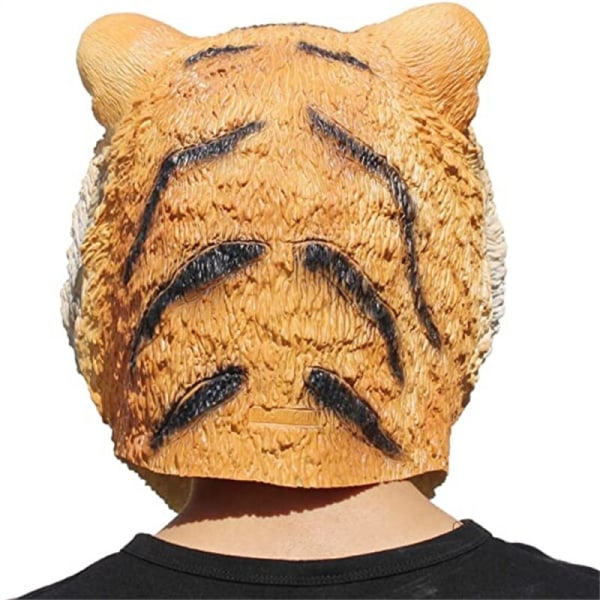 Nyhet Halloween Kostym Party Djur Jurassic Huvudmask Realistisk Tiger Latex Mask Busrekvisita Yellow