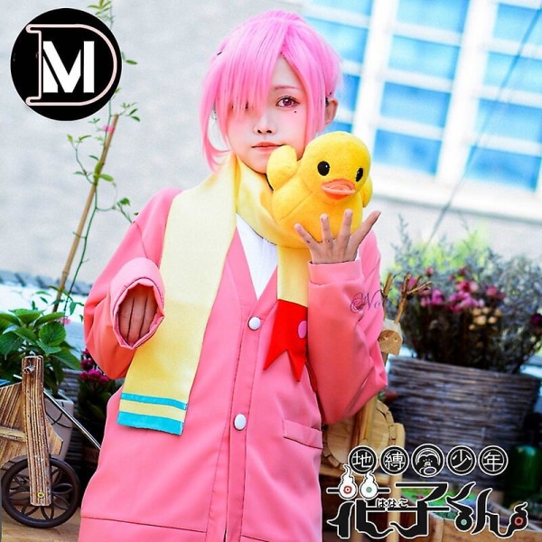 Mitsuba Sousuke Cosplay Anime Jibaku Shounen wc-sidottu Hanako Kun Cosplay-asu vaaleanpunainen peruukki univormu M