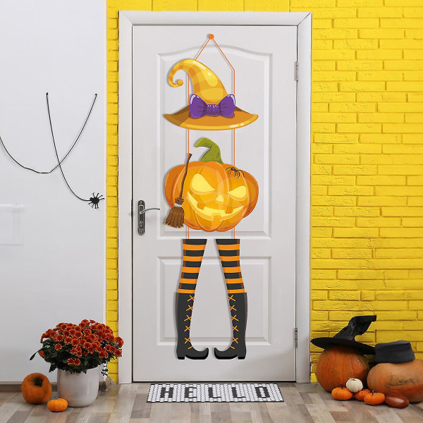 Halloween Aavekasvo Kurpitsa Ovenripustukset Hyvää Halloweenia 2023 Kodin Sisustus Noitahattu Karkki Vai Kepponen Ovimerkin Riipus F