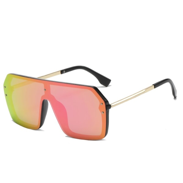 Mode rosa spegelglasögon dam färgglada överdimensionerade metallglasögon Uv406 skyddande solglasögon Silver Style7