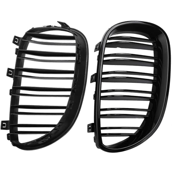 1 Par Gloss Sort Front Grill Dobbel Lamell Dobbel Linje Grill for E60 E61 5-serie 2003-2010