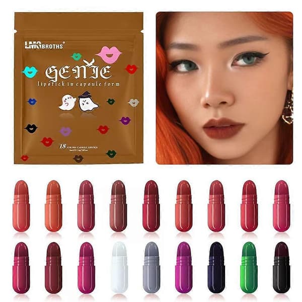 Capsule Lipstick Set, High-Pigment and Moisturizing Formula