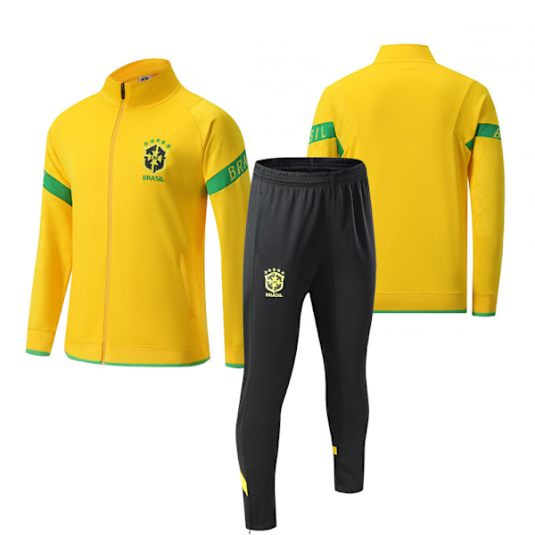 2324 Jalkapalloharjoitteluasu Pitkähihainen Aikuisten Pystykaulus Pitkä Vetoketjuasu Syksy- ja Talvipelipaita Valmistajat Pariisi Argentiina Brazil 3XL [height: 180-185cm]]