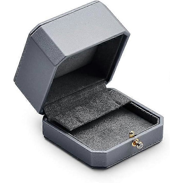 Premium Läder Örhänge Presentförpackning Showcase Örhängen Bärväska Smyckeskrin för Födelsedag och Årsdag
