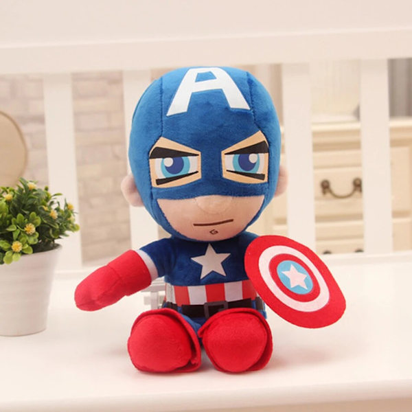 20-30cm Disney Marvel Spiderman Plyschleksak Mjuk Fylld Tecknad Fylld Docka Stor Plysch Pojke Tygdocka Kudde Barn Julklapp Captain America 27cm