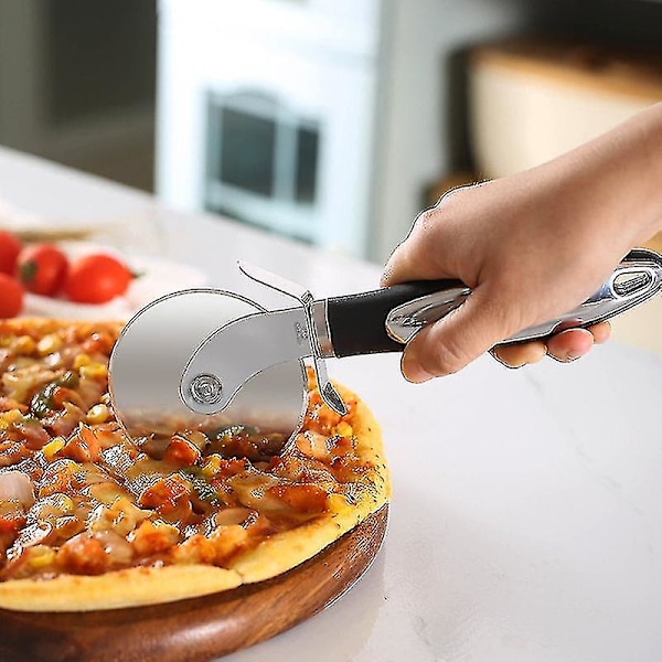 Pizzaskärare Pizzaskärare Rostfritt Stål Hjul Rund Pizzaskärare Vaggande Pizzaskärare Hjul