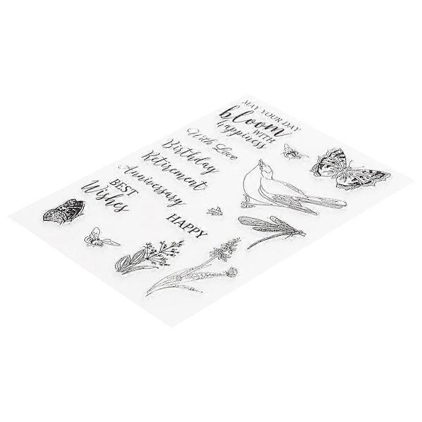 Gjennomsiktig gummistempel sommerfuglsegl m/skjæreform DIY for utklippsbok-håndverkssamlinger