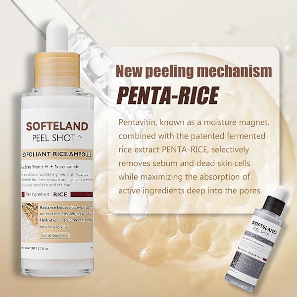 Peel Shot Glow Rice Ampoule Duo Hvide ris ampul + Sorte ris ampul Blød eksfolierende ansigts- og kropsscrub Døde hudceller, hudormefjerner til alle