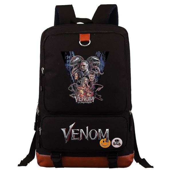 Suurikapasiteettinen reppu, jossa Venom Print -koululaukku teini-ikäisille (3-28) black