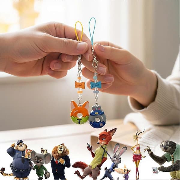 Zootopia Judy Nick Telefonrem Nøglering til Valentinsdag Gave A