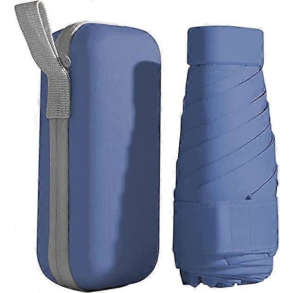 Rejseparaply, 6 Rib Mini Rejseparaply Stærk Foldbar Solparaply Vejrbestandig Paraply Let og Kompakt